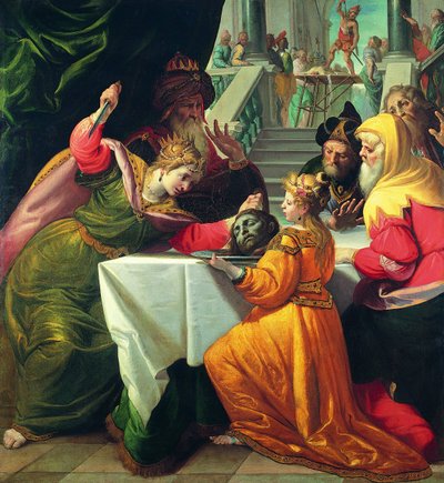 Herodias Presented with the Head of the Baptist by Salome by Giovanni Andrea Ansaldo